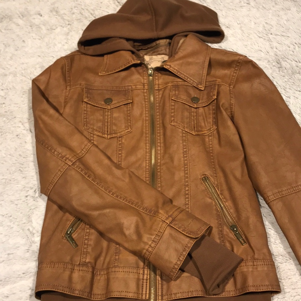 Downtown Coalition Faux Leather Fall Jacket